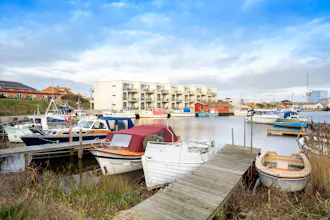 Mamrelund i Hvide Sande strand og by.