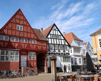 Haderslev bymidte og farvede, velbevarede huse
